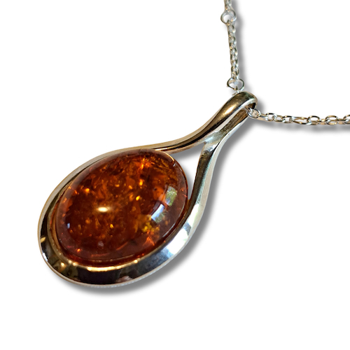 Click to view detail for HW-2581 Pendant Oval/Silver Twist Bail $85
